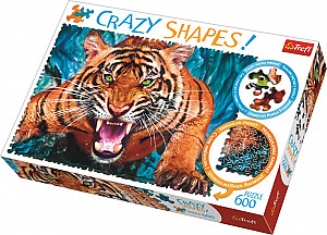 Crazy Shapes puzzle Útok tygra 600 dílků