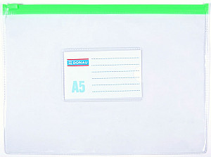Obálka s plastovým zipem A5 PVC, transparentní