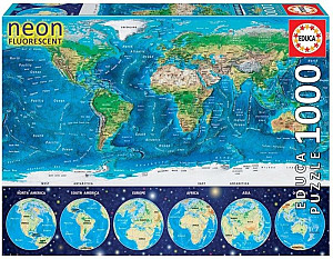 Svítící puzzle Mapa světa