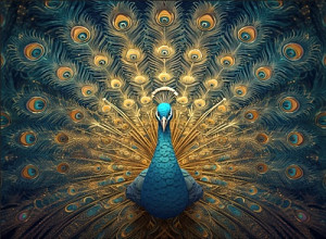 Dřevěné puzzle Charming peacock A2