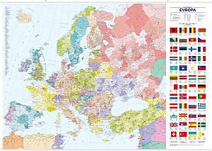 Evropa – nástěnná administrativní mapa