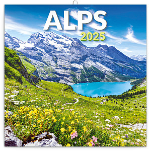 Poznámkový kalendář Alpy 2025, 30 × 30 cm