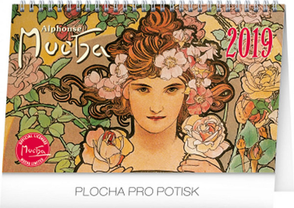 Kalendář stolní 2019  - Alfons Mucha, 23,1 x 14,5 cm