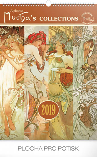 Kalendář nástěnný 2019 - Alfons Mucha, 33 x 46 cm