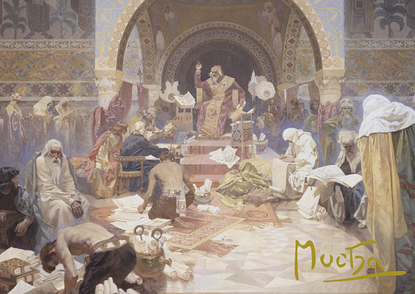 Pohled Alfons Mucha  – Car Simeon Bulharský, krátký (Slovanská epopej)