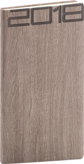 Diář 2018 - Forest - kapesní, hnědý, 9 x 15,5 cm