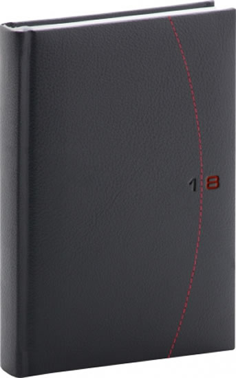 Diář 2018 - Tailor - denní, B6, černočervený, 11 x 17 cm