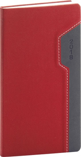 Diář 2018 - Thun - kapesní, červenočerný, 9 x 15,5 cm