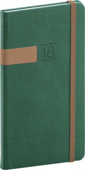 Diář 2018 - Twill - kapesní, zelenobronzový, 9 x 15,5 cm