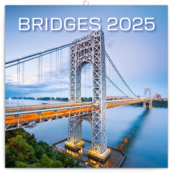 Poznámkový kalendář Mosty 2025, 30 × 30 cm