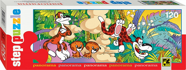 Puzzle 120 Panorama: Pohádky - Leopardíci